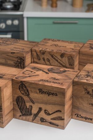 Personalized Wooden Recipe Box with Dividers and Recipe Cards A Cherished Gift from Daughter to Mom