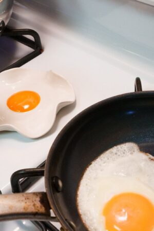 ?? Elevate Your Kitchen Handmade Ceramic Fried Egg Spoon Rest (5" Wide)