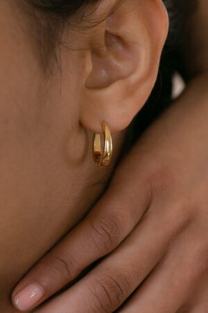 Bold and Elegant Chunky Gold Hinged Hoops by Caitlyn Minimalist