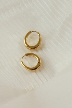 Bold and Elegant Chunky Gold Hinged Hoops by Caitlyn Minimalist