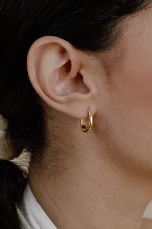 Petite Gold Hoops Elevate Your Style with Caitlyn Minimalist's Oval Hoops