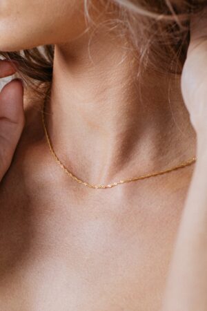 Singapore Necklace Minimalist Layering Necklace in Gold and Sterling Silver by Caitlyn Minimalist (NR021)