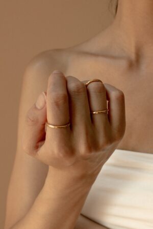 Minimalist Gold Ring Delicate Sterling Silver Band for Stacking, Pinky, Midi, or Knuckle