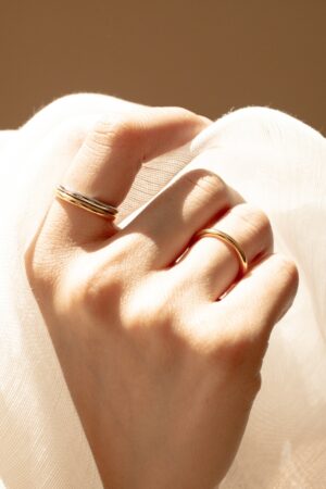 Minimalist Gold Ring Delicate Sterling Silver Band for Stacking, Pinky, Midi, or Knuckle