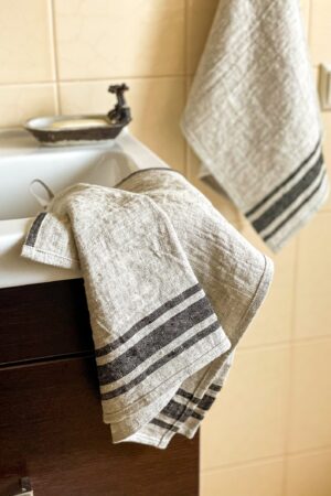 Premium French Linen Kitchen Towels Rustic Elegance for Your Home