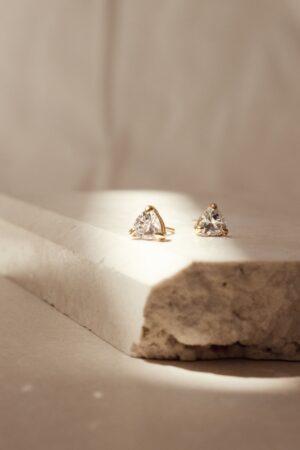 Sparkling Trillion Cut Diamond Stud Earrings Minimalist Elegance for Everyday Glamour