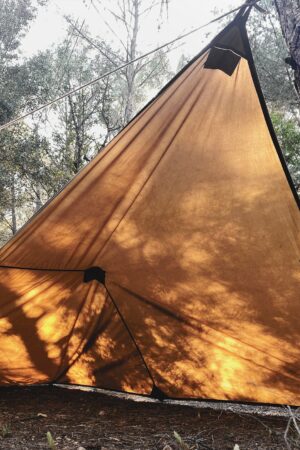 Artisanal Bushcraft Oilskin Tarp Handmade Waxed Cotton Canvas Nessmuk Tarp for Campsites and Campground Essentials