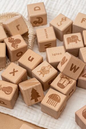 Unleash Creativity Natural Wooden Letter Blocks for Personalized Play and Learning