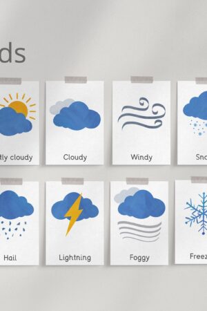 Montessori Weather Cards Explore the Wonders of Nature with Interactive Flashcards