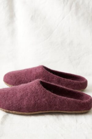 Cozy Comfort Fair Trade Eco Felt Mule Slippers with Suede Sole