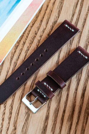 Horween Chromexcel Ox Blood Burgundy Leather Watch Strap Elevate Your Timepiece with Timeless Style