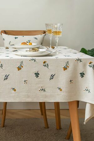 Embroidered Elegance Custom Cotton-Linen Tablecloths for Every Occasion