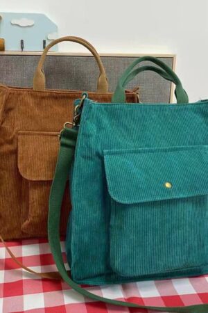 Corduroy Shoulder Bag The Perfect Tote for Shopping and Everyday Use