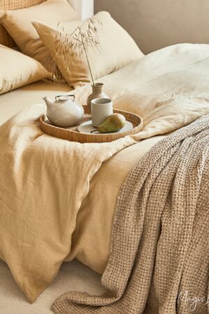 Indulge in Comfort Waffle-Weave Linen Throw for Sofa and Home Decor