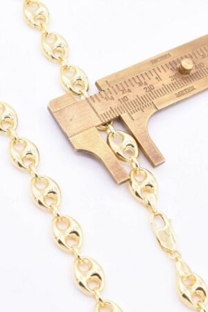 9mm Puffed Mariner Chain Necklace in 14K Yellow Gold with Lobster Lock