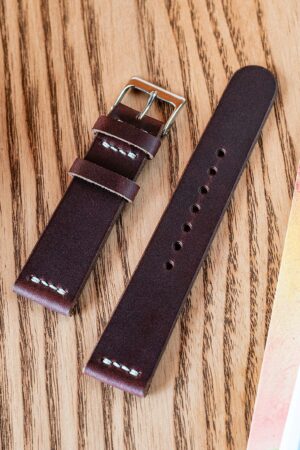 Horween Chromexcel Ox Blood Burgundy Leather Watch Strap Elevate Your Timepiece with Timeless Style