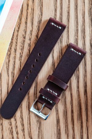 Horween Chromexcel Ox Blood Burgundy Leather Watch Strap Elevate Your Timepiece with Timeless Style