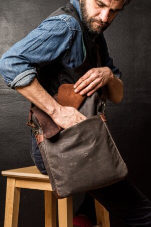 Premium Leather and Waxed Canvas Messenger Bag The Perfect Laptop and Everyday Carry Companion