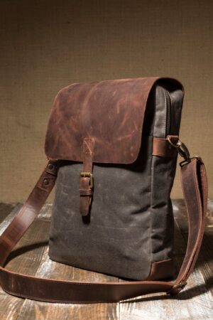 Premium Leather and Waxed Canvas Messenger Bag The Perfect Laptop and Everyday Carry Companion