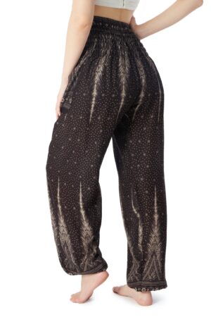 Flowy Hippie Pants Bohemian Fall Clothes for Women - Black Hippie Harem Yoga Pants