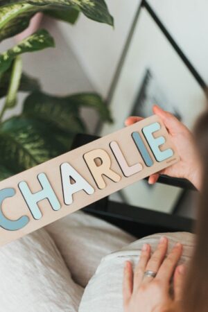 Personalized Wooden Name Puzzle Montessori Toy, Baby Gift, First Christmas, Baby Shower