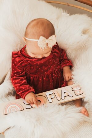 Personalized Name Puzzle with Pegs A Hoppy First Easter Gift