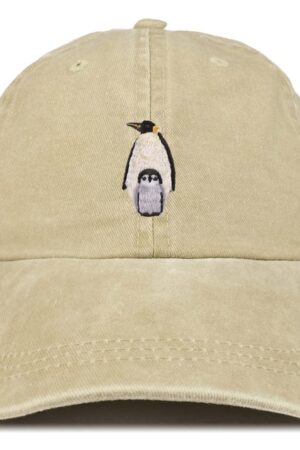 Stitchfy Penguin Patch Pigment Dyed Washed Baseball Cap Embroidered Charm for Your Head