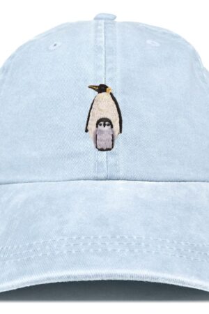 Stitchfy Penguin Patch Pigment Dyed Washed Baseball Cap Embroidered Charm for Your Head