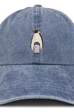 Stitchfy Penguin Patch Pigment Dyed Washed Baseball Cap Embroidered Charm for Your Head