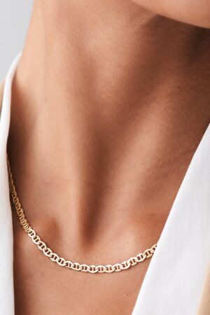 14k Gold Mariner Link Necklace Elevate Your Style with Ferkos Fine Jewelry