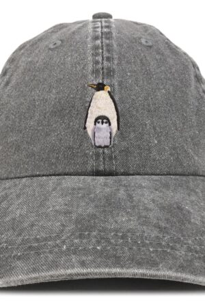 Stitchfy Penguin Patch Pigment Dyed Washed Baseball Cap Embroidered Charm for Your Head