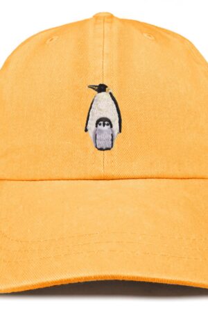 Stitchfy Penguin Patch Pigment Dyed Washed Baseball Cap Embroidered Charm for Your Head