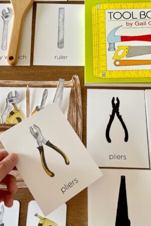 Montessori Tools Learning Pack Printable Flashcards, Three-Part Cards, and Matching Activities for Toddlers