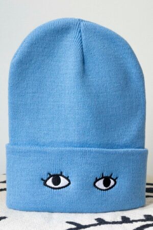 Goldenbeets Embroidered Knit Beanie Cap with Eyes Cozy Warmth with a Touch of Whimsy