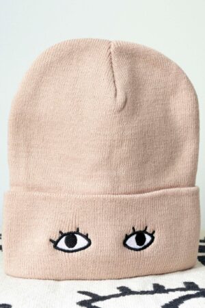 Goldenbeets Embroidered Knit Beanie Cap with Eyes Cozy Warmth with a Touch of Whimsy