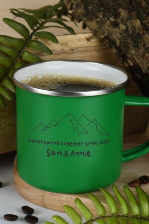 Adventure-Ready Enamel Mug Your Personalized Outdoor Companion