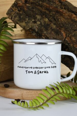 Adventure-Ready Enamel Mug Your Personalized Outdoor Companion