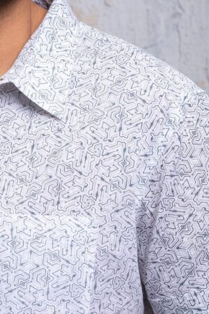 Psychedelic Men's Button-Down Geometric Print, Short Sleeve, Perfect Father's Day Gift