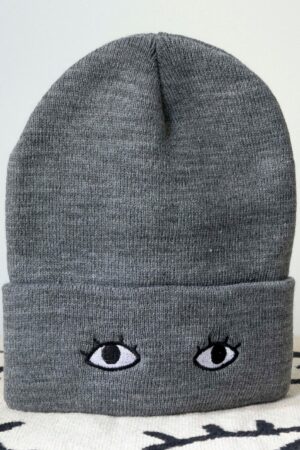 Goldenbeets Embroidered Knit Beanie Cap with Eyes Cozy Warmth with a Touch of Whimsy