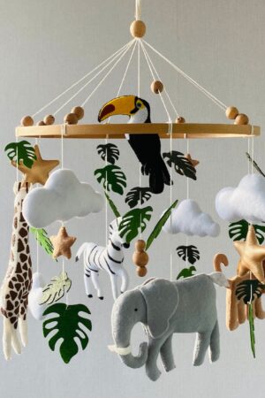 Enchanting Safari Adventure Realistic African Animals Mobile for Baby's Dreamy Nights