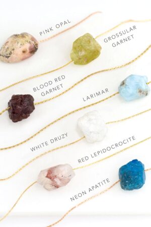 Sparkling Summer Hues Embrace the Energy of Raw Crystal Necklaces