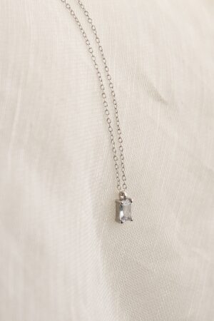 Caitlyn's Minimalist Emerald Cut Diamond Necklace A Timeless Treasure for Bridesmaids and Beyond