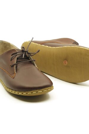 Grounding Shoes for Men Copper Leather Sole, Wide Toe Box, Bitter Brown