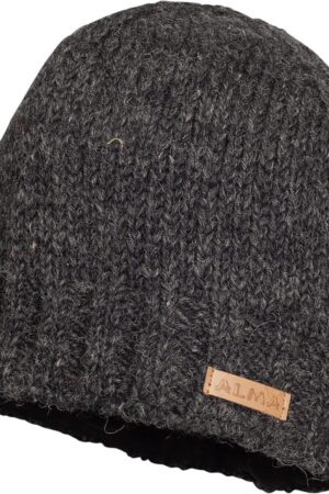 100% Lambswool Hand-Knitted Fleece-Lined Fair Isle Winter Bobble Beanie for Men and Women by Alma Knitwear