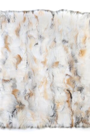 Luxurious Real Golden Fox Fur Blanket Indulge in Unparalleled Warmth and Elegance