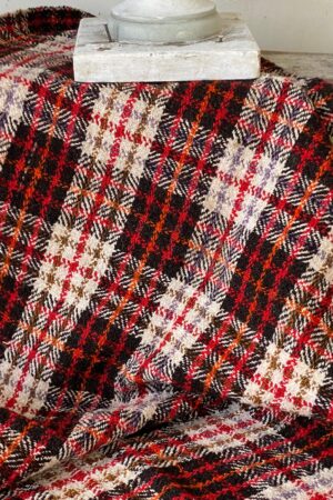 Antique Handwoven Plaid Wool Blanket A Timeless European Heirloom for Your Home