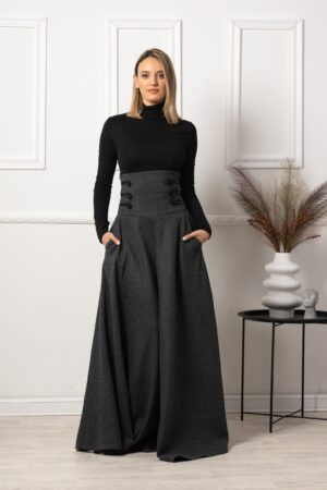 Victorian Wool Maxi Skirt Dark Academia, Steampunk, Edwardian, Plus Size