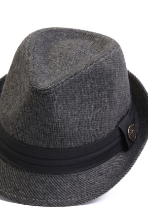 Dark Gray Tweed Fedora A Timeless Winter Essential for Men