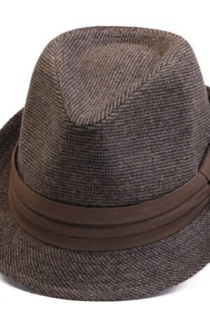 Dark Gray Tweed Fedora A Timeless Winter Essential for Men