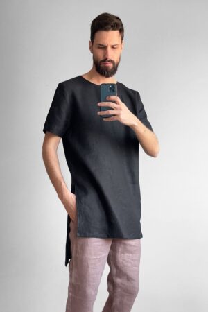 Stylish and Comfortable Maxi Men's Linen Tunic for a Interesting  Item